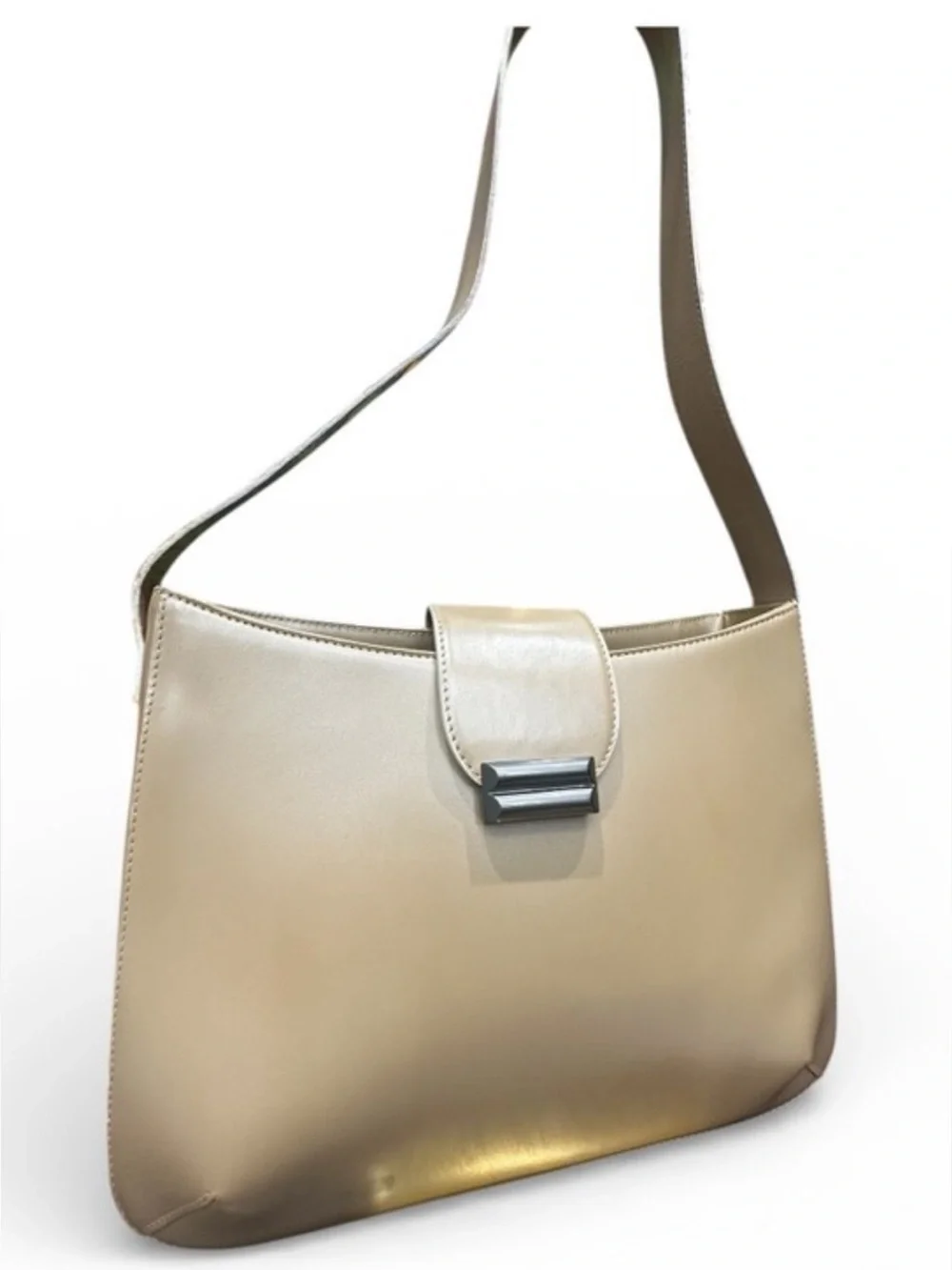 Vintage BALLY smooth, leather shoulder bag silver hardware - Picture 8 of 12